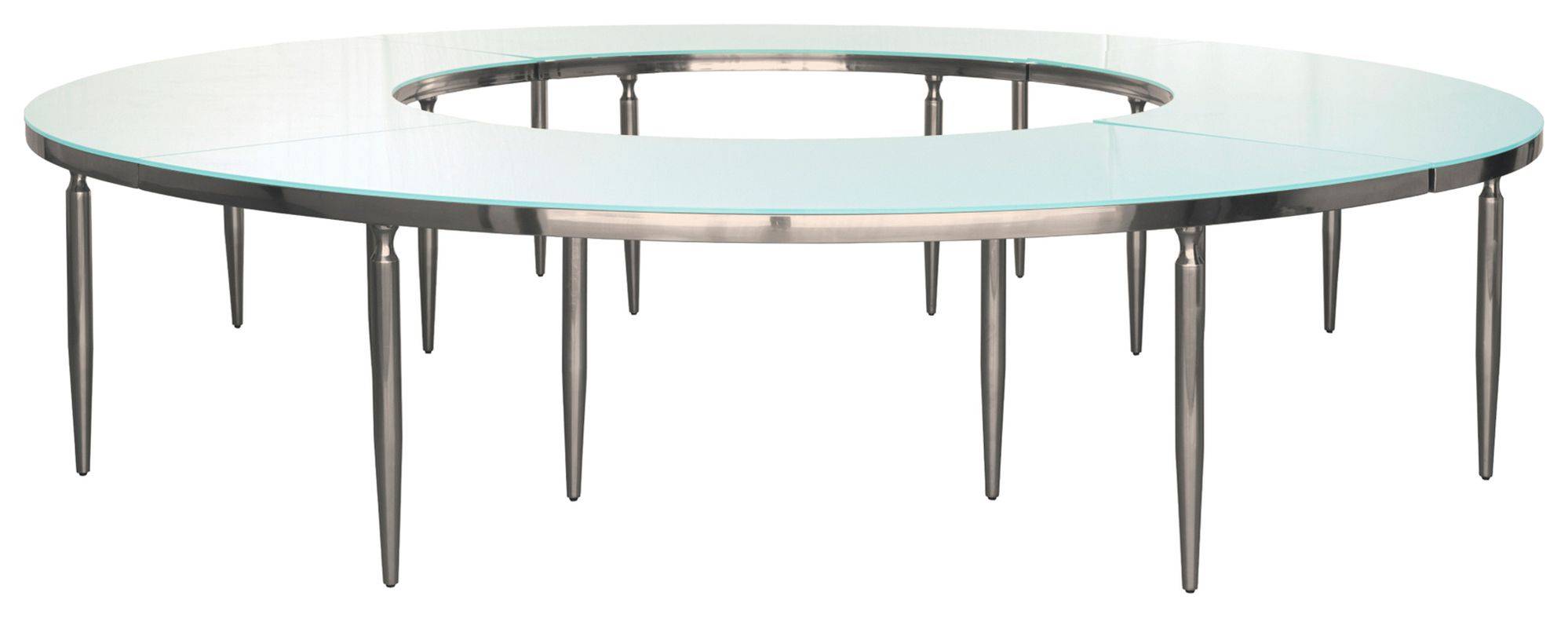 Модульный стол-волна Гейбл бело-серебряный 4 секции в аренду | Go Rent