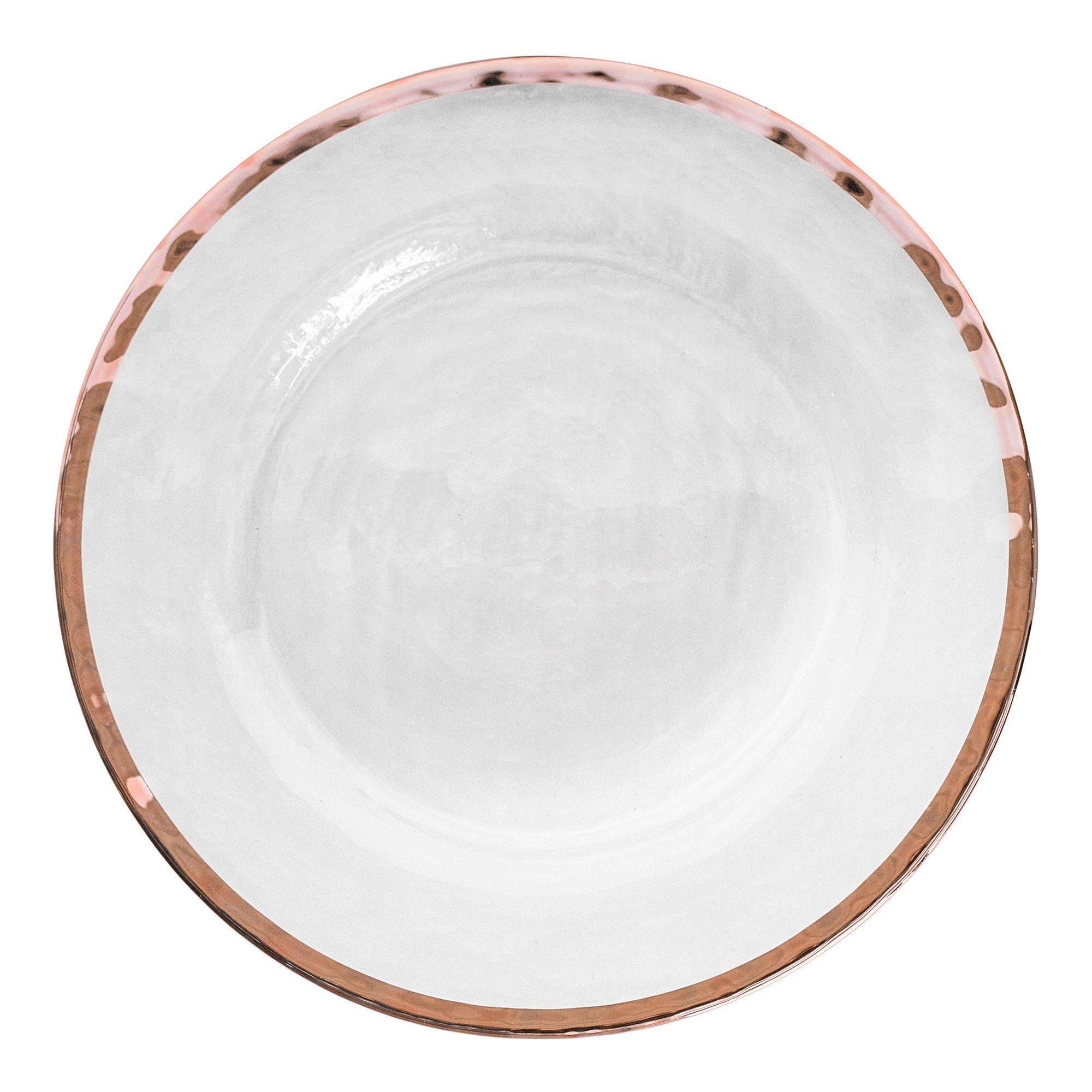 Тарелка ЭВРИДИКА подстановочная с МЕДНЫМ кантом