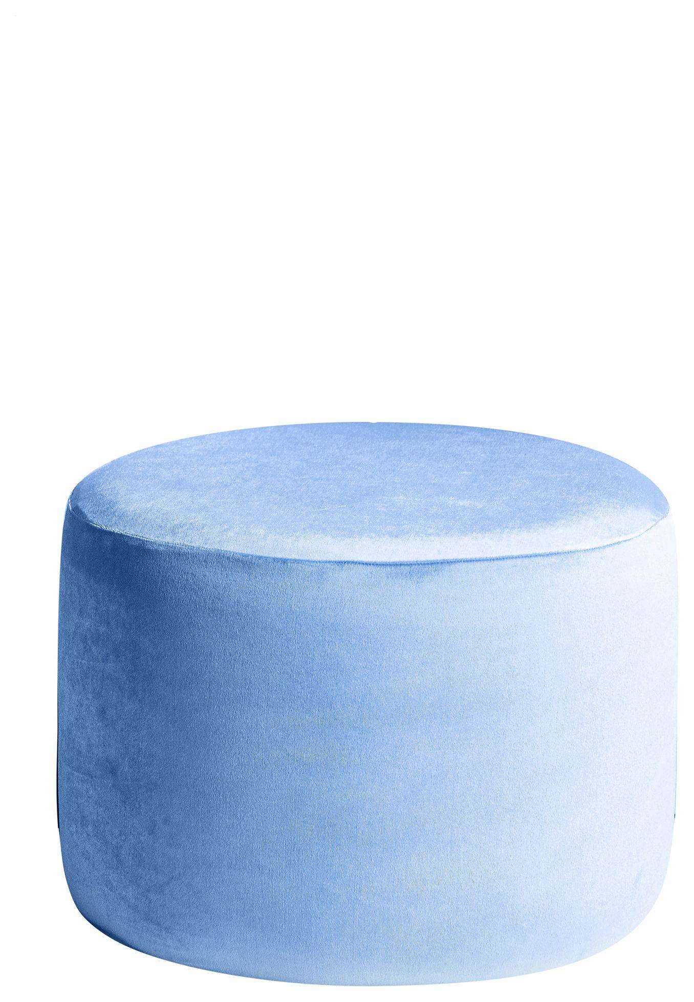 Пуф малый НОРМАН бархатный голубой #308