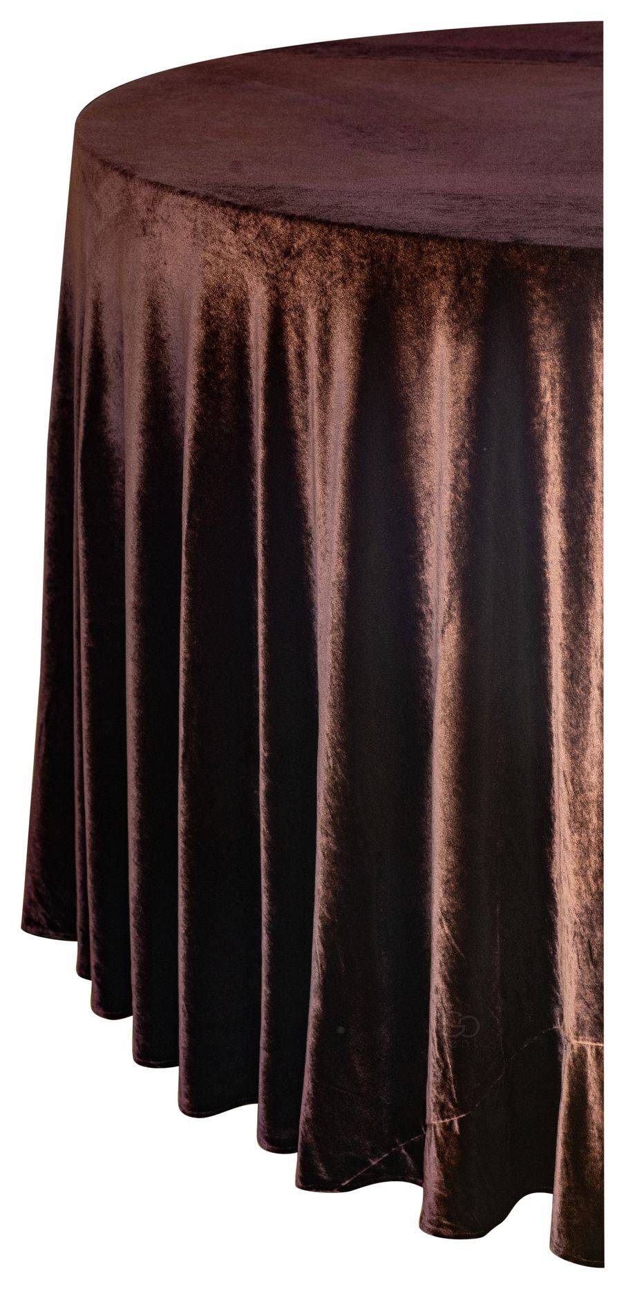 Скатерть бархатная круглая ИЛЕР шоколадная #328