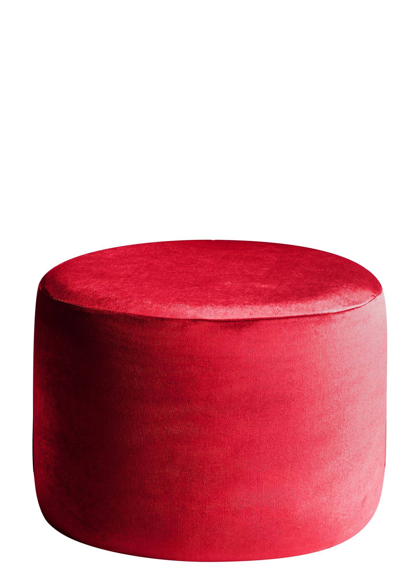 Пуф малый НОРМАН бархатный красный #323