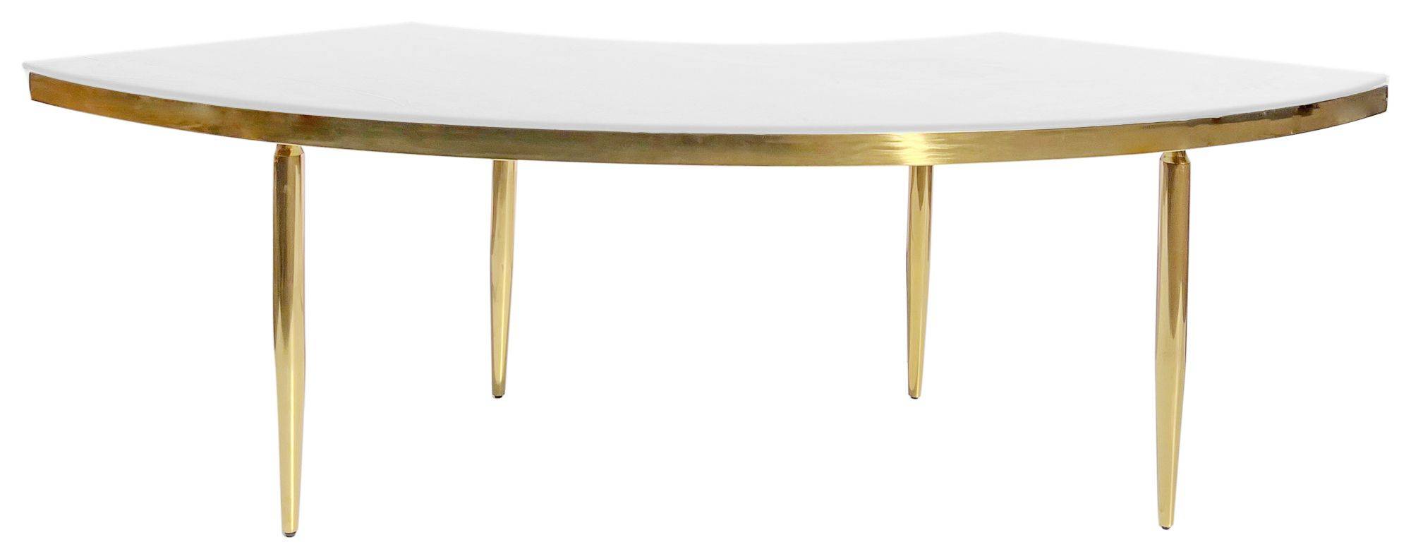 Стол-волна Гейбл белый бархатный с золотом в аренду на мероприятие | Go Rent