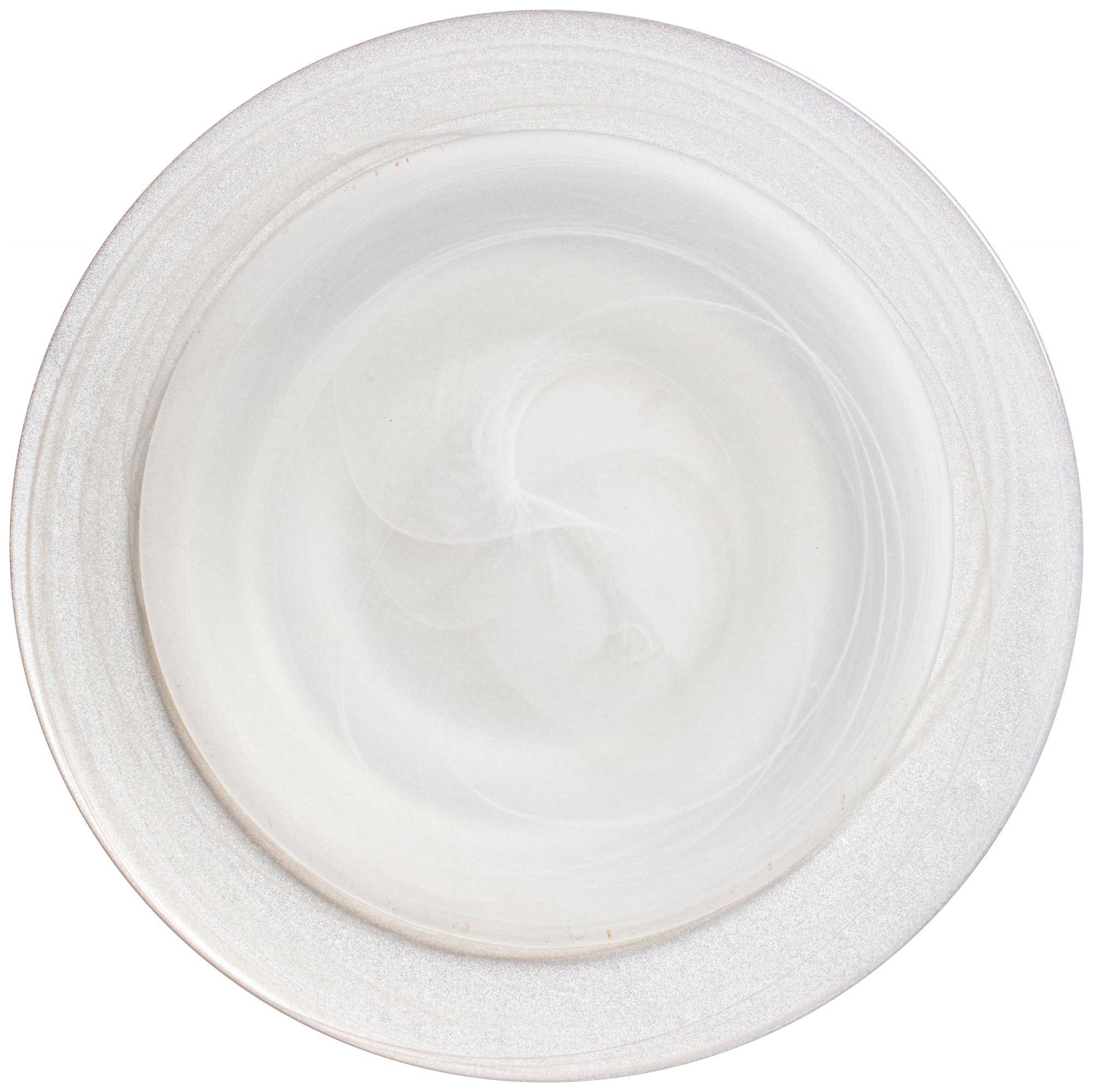 Тарелки АКВАРЕЛЬ бело-серебряные - набор из 2