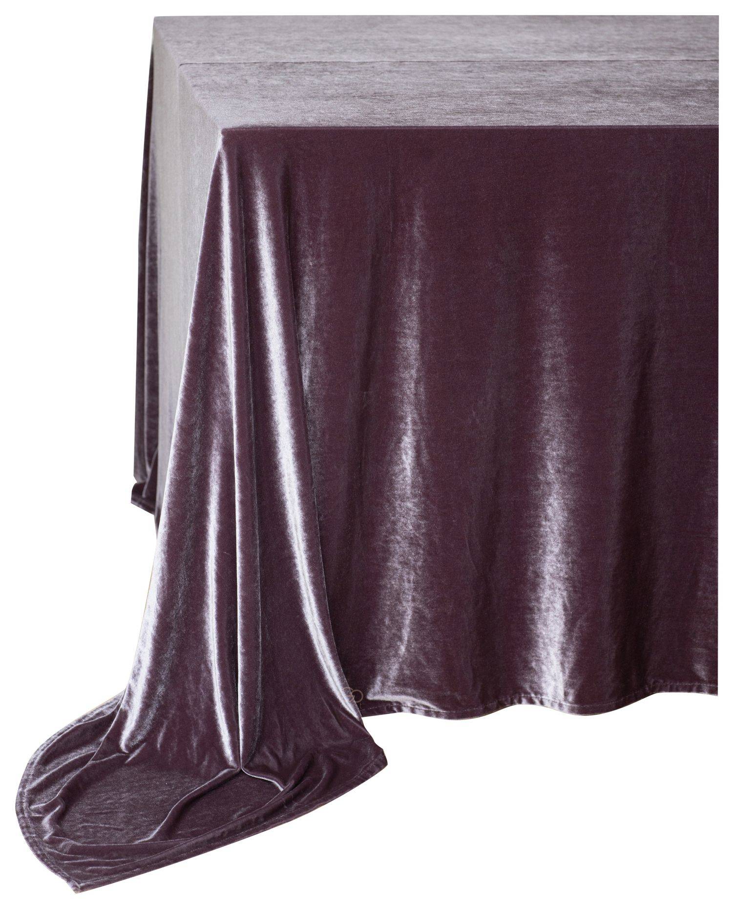 Скатерть бархатная прямоугольная ИЛЕР пыльный инжир #319