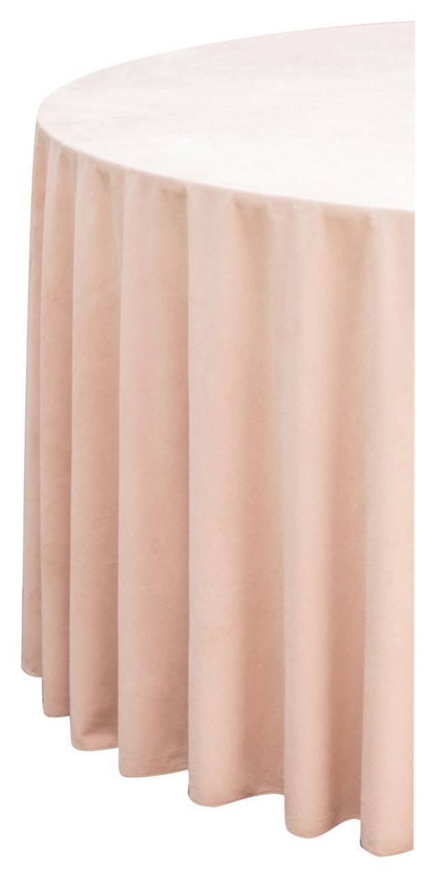 Скатерть круглая БАРХАТНАЯ бесшовная Альт НЕЖНО-РОЗОВАЯ #414