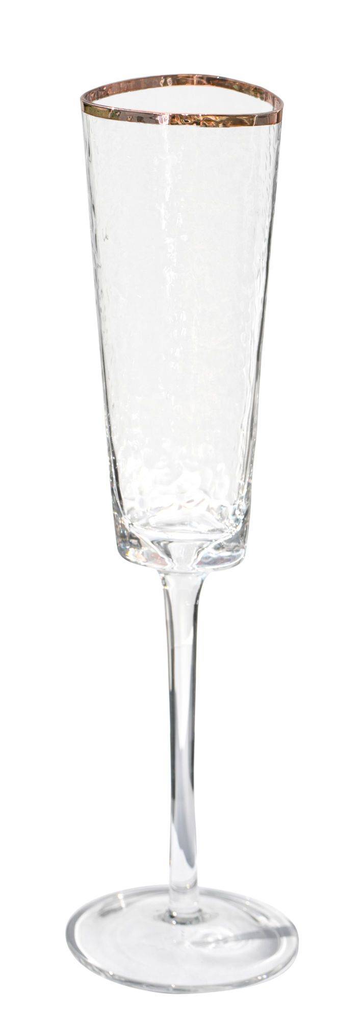 Бокал прозрачный с медным кантом ЭВАНС флюте