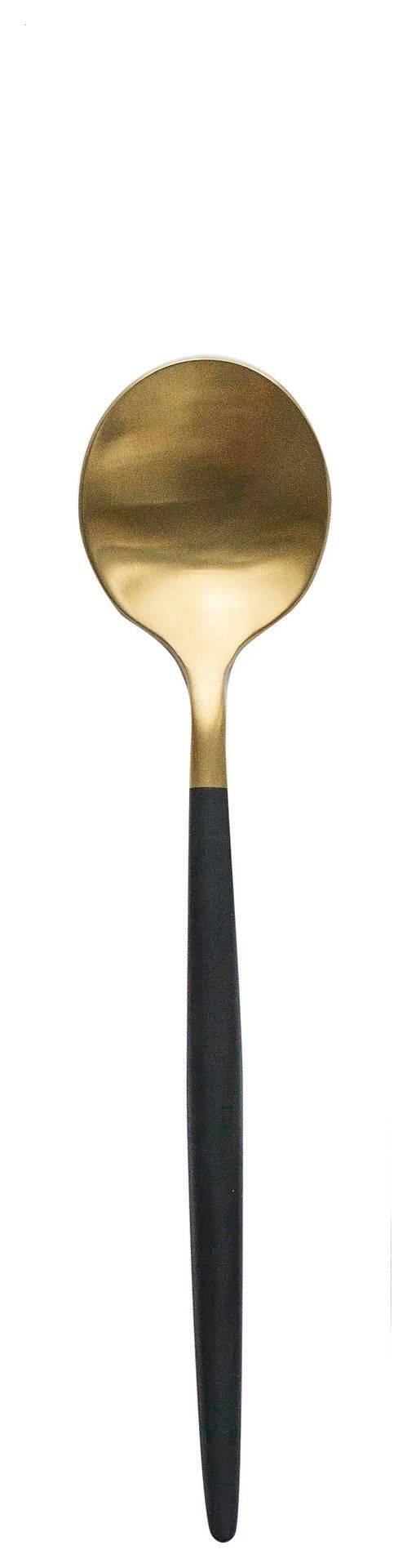 Приборы черно-золотые БЕЙКЕР – ложка ДЕСЕРТНАЯ