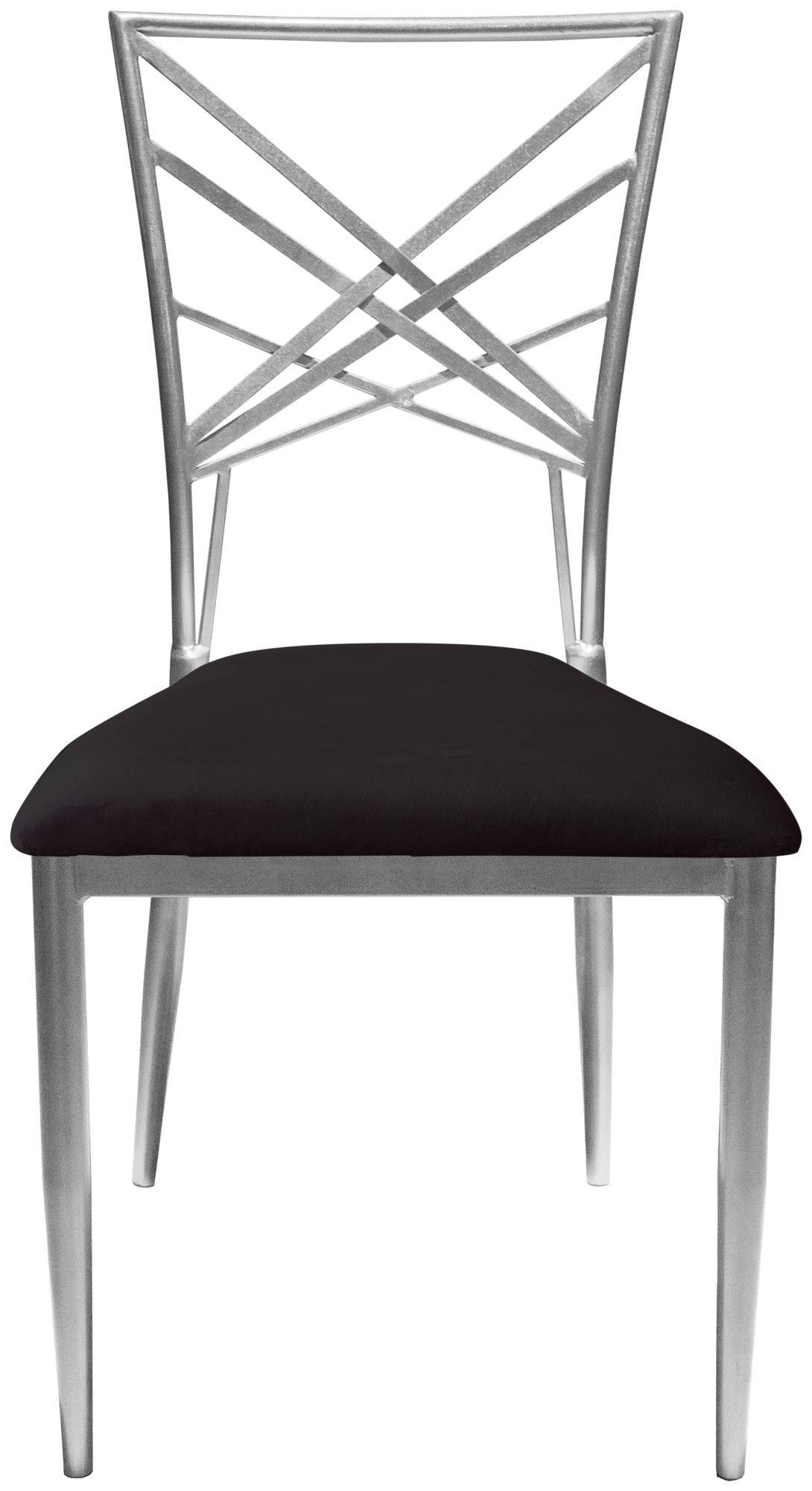 Стул серебряный ОКТАВА черный бархатный #330