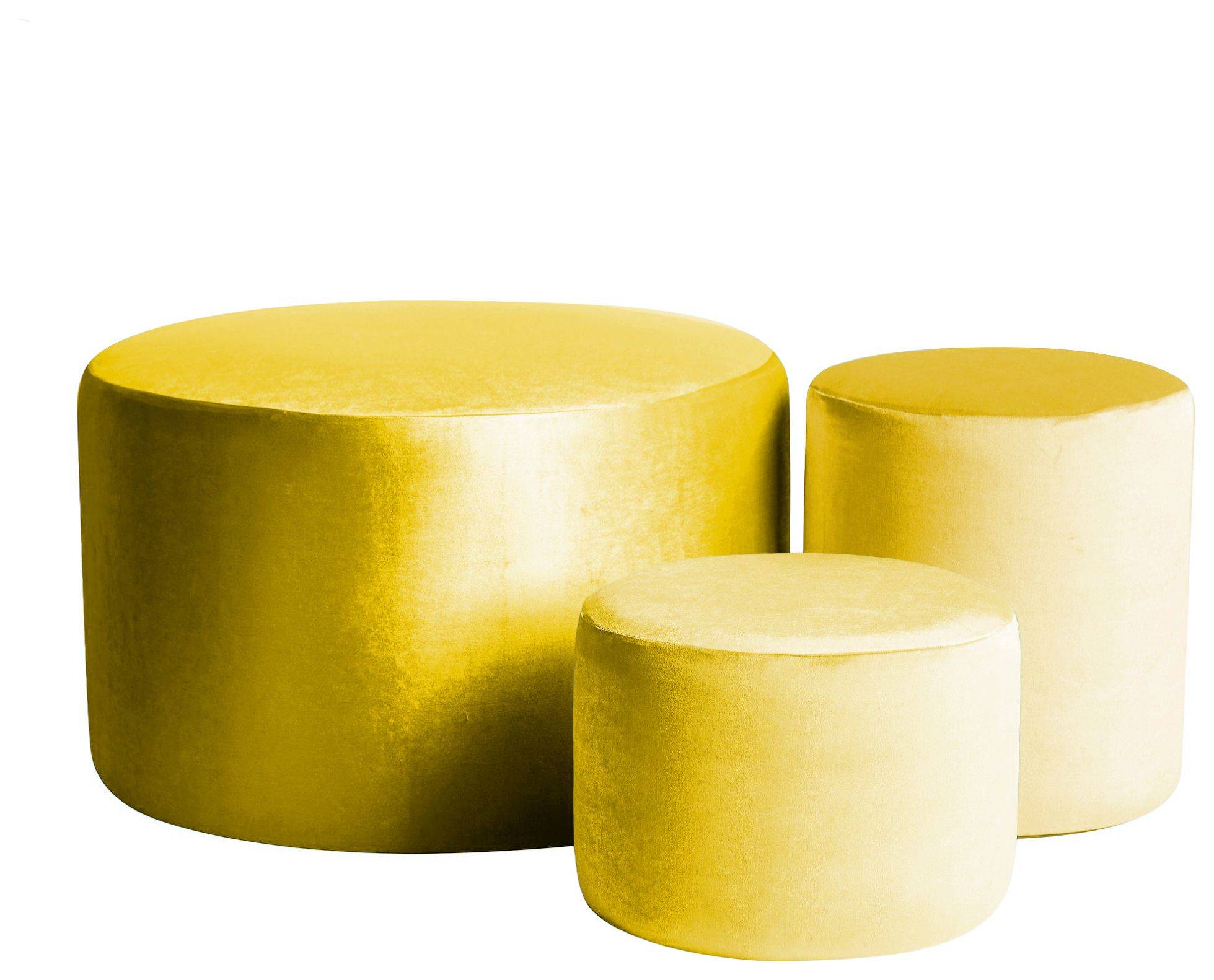 Пуфы НОРМАН лимонные – набор из 3 #314